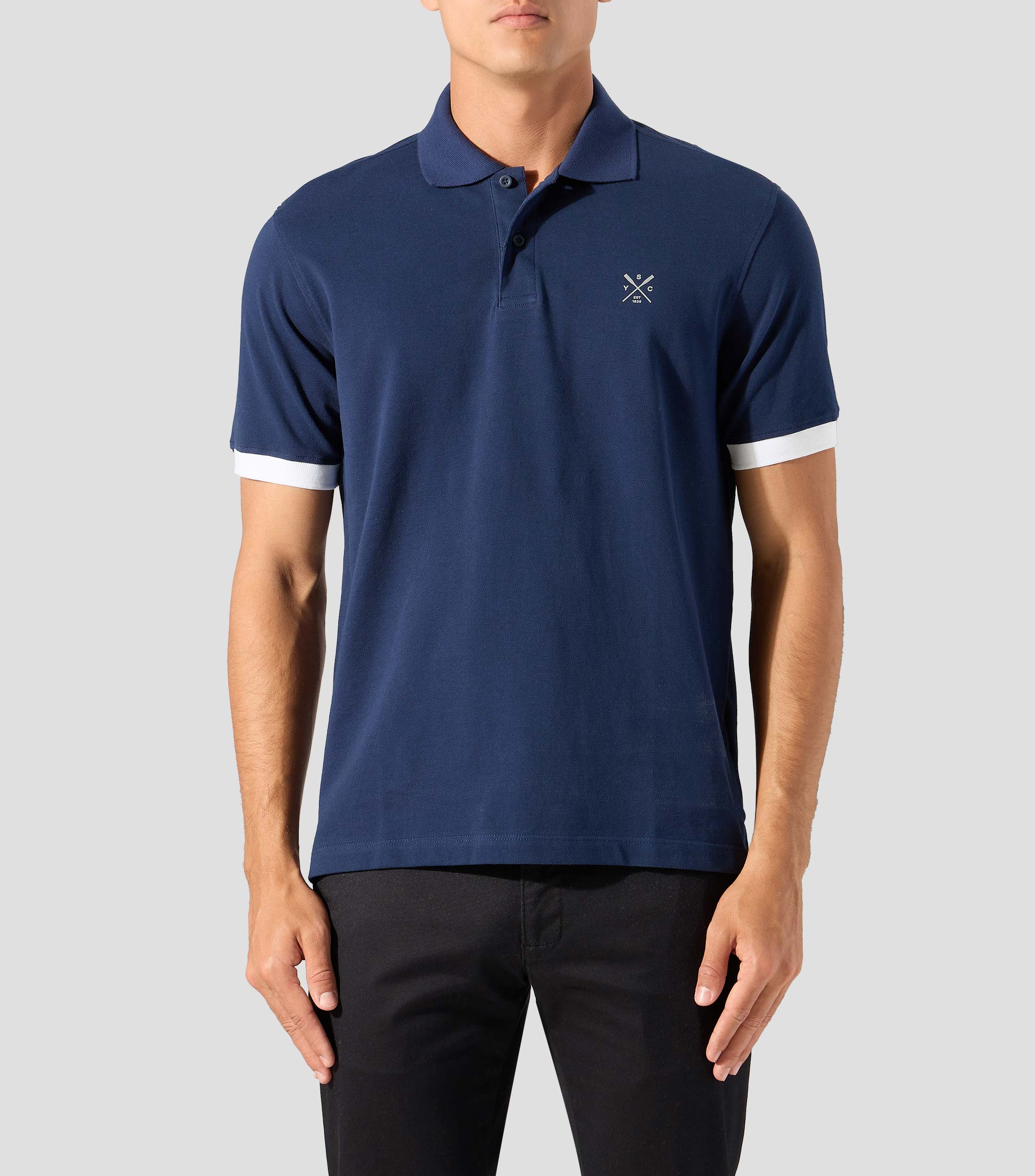 Playera tipo polo manga corta lisa Hombre
